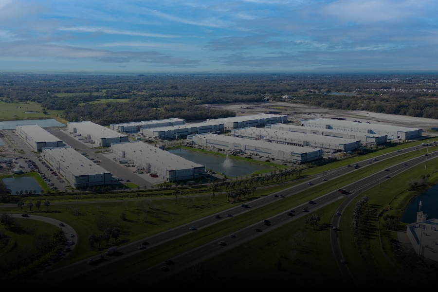 Warehouse Industrial aerial view
